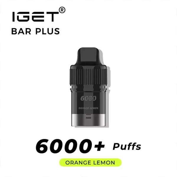 orange lemon iget bar plus prefilled pod 6000 puffs